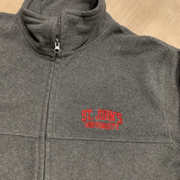 St Johns University Red Storm Fleece Jacket Full Zip Men’s Medium M Gray SJU - Picture 2 of 7